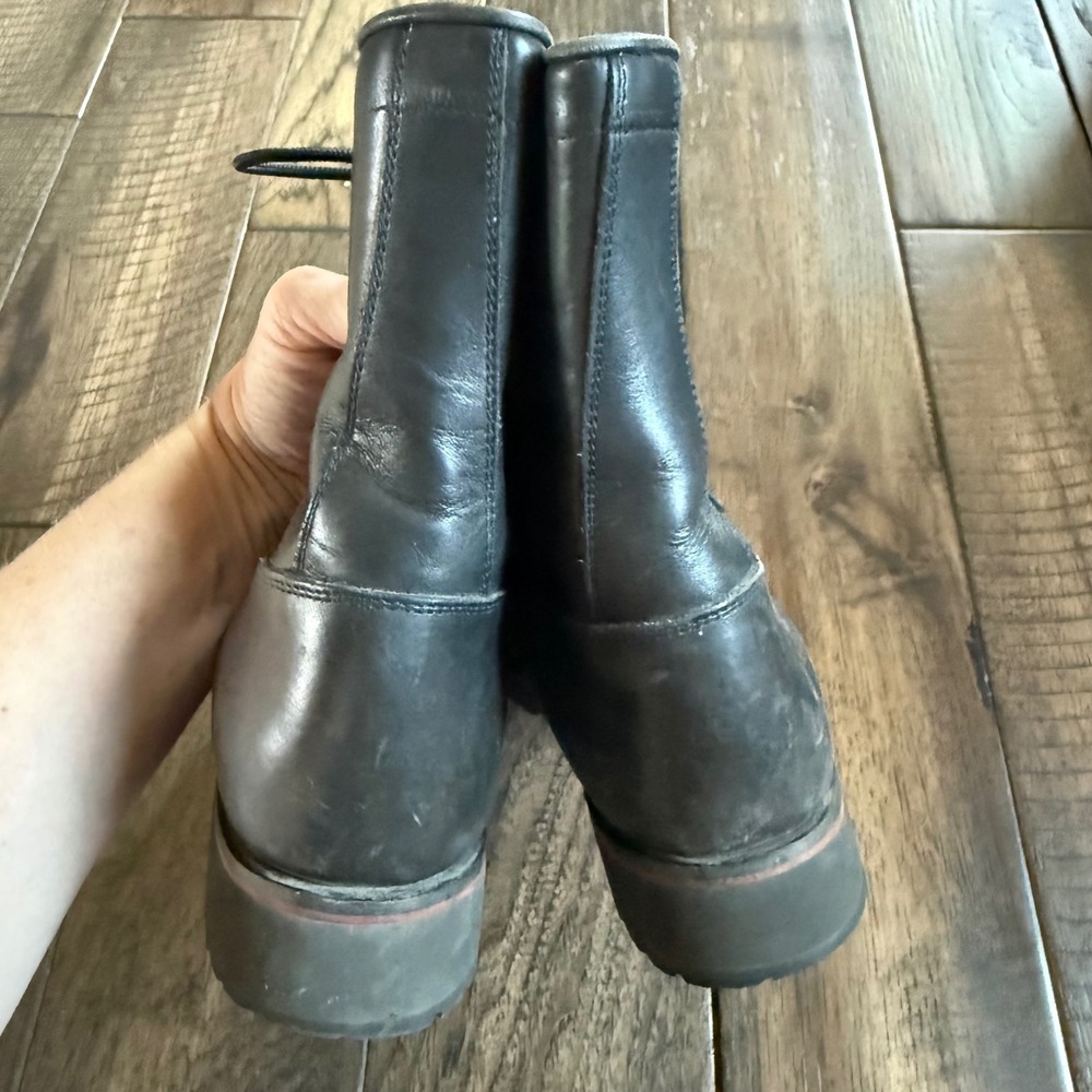 Tony Lama 7650 Womens Black Leather Kiltie Lace Up Western Work Boots Size 7 B - Picture 6 of 9
